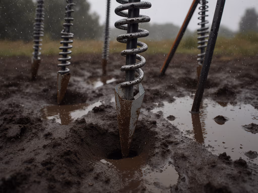 tent_stakes_driven_at_angle_in_muddy_soil